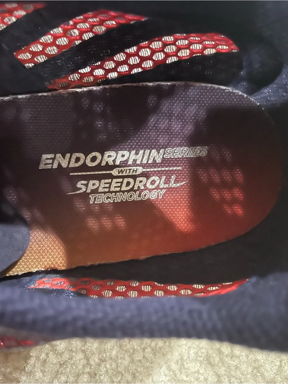 Saucony Endorphin Pro 3 Red and Navy Mesh Running Sneakers Men’s Size 13